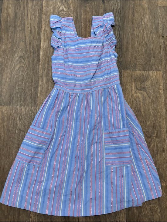 Vince Camuto Other - Vince Camuto Girls Multi Striped Ruffle Sleeve Open Back Dress 12